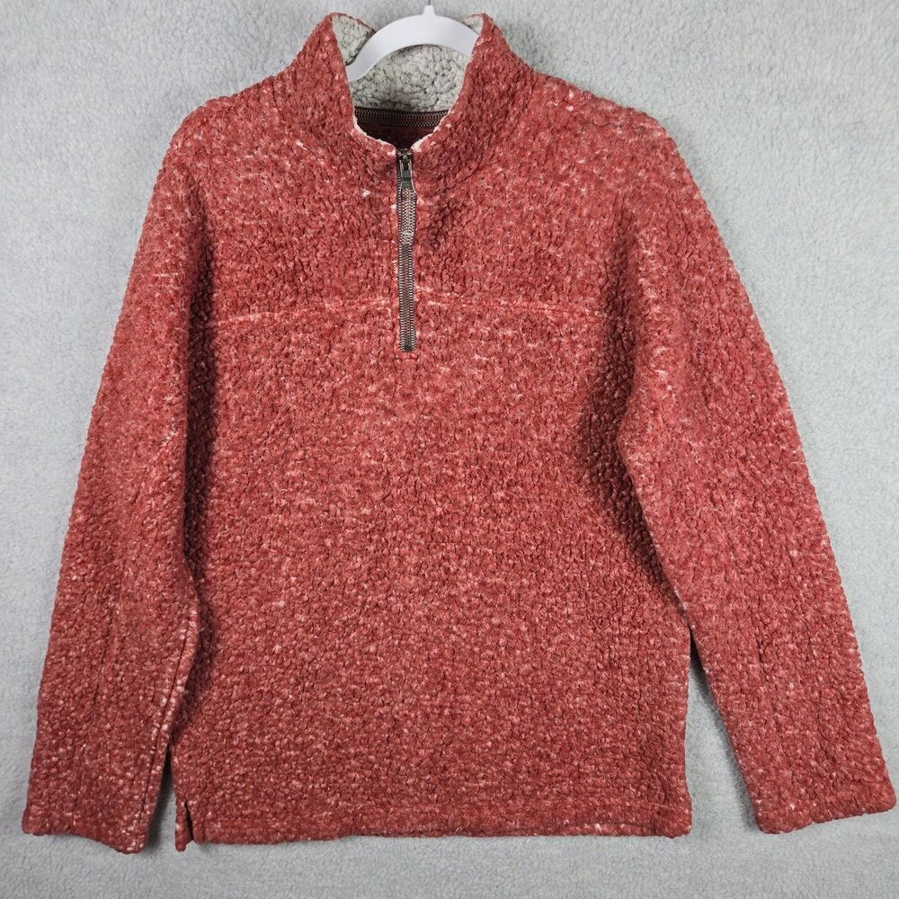 True Grit American Outdoor Co 1/4 Zip Sherpa Fleece Pullover Sweater Men's Small